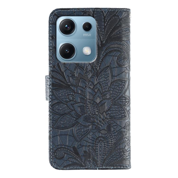 For Redmi Note 14S 4G Global Lace Flower Embossing Flip Leather Phone Case