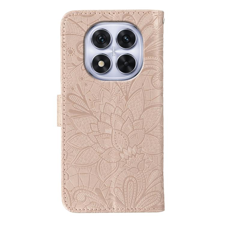 For Redmi Note 14 Pro 4G Global Lace Flower Embossing Flip Leather Phone Case