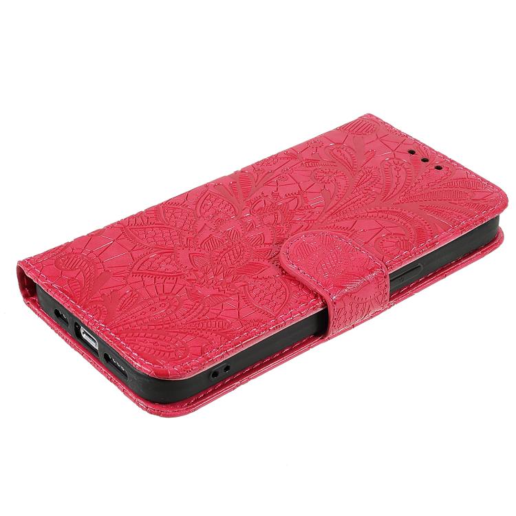 For Redmi Note 14 4G 164.84mm EU Lace Flower Embossing Flip Leather Phone Case