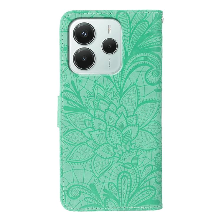 For Redmi Note 14 5G Global Lace Flower Embossing Flip Leather Phone Case