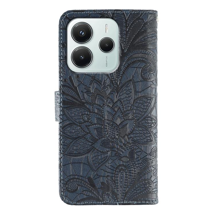 For Redmi Note 14 5G Global Lace Flower Embossing Flip Leather Phone Case