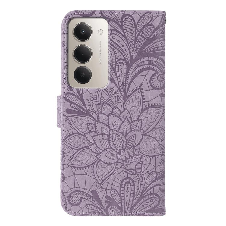 For Redmi 15 5G / 4G EU 171mm Lace Flower Embossing Flip Leather Phone Case