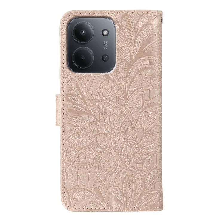 For Redmi 15C 5G / 4G Global 171mm Lace Flower Embossing Flip Leather Phone Case