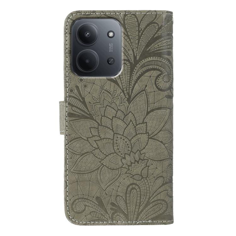 For Redmi 15C 5G / 4G EU 173mm Lace Flower Embossing Flip Leather Phone Case