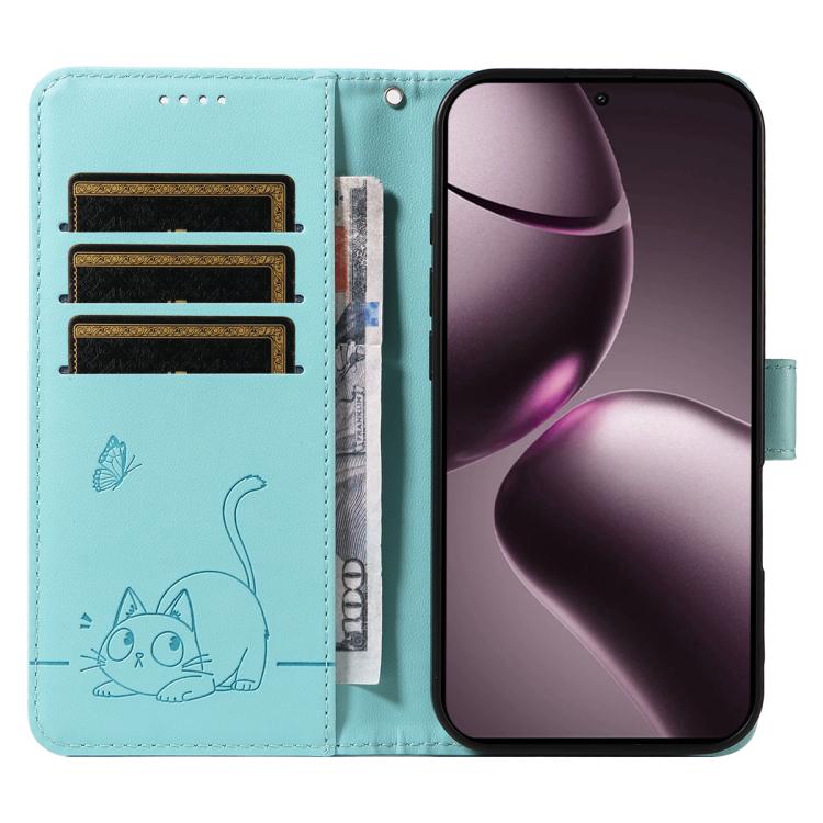 For Xiaomi 15T 5G Adorable Cat Embossed Pattern Flip Leather Phone Case