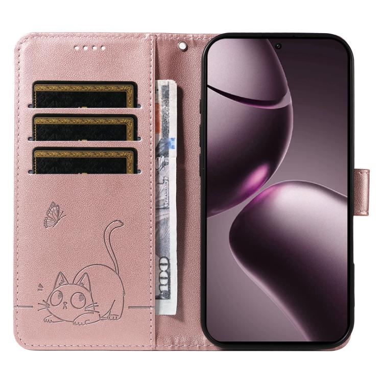 For Xiaomi 15T 5G Adorable Cat Embossed Pattern Flip Leather Phone Case