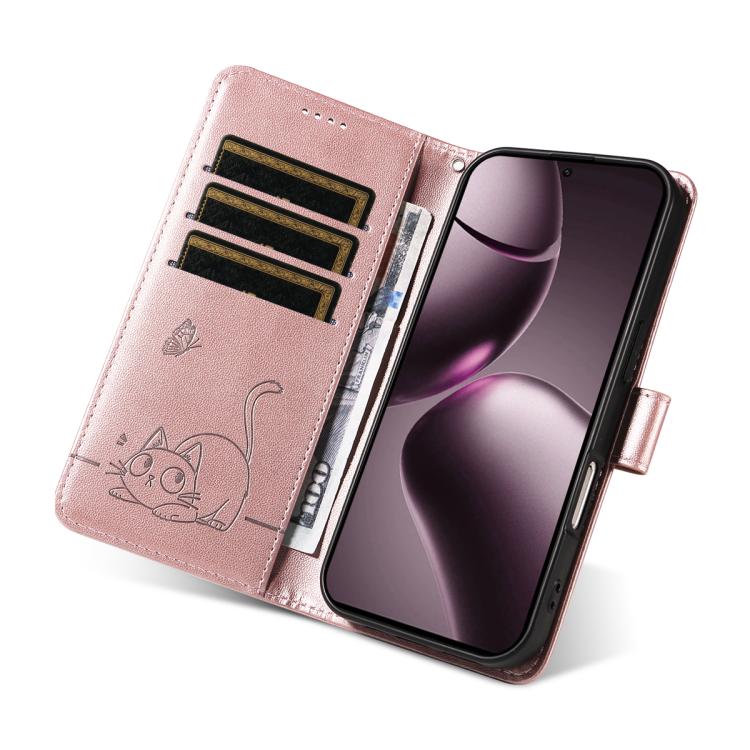 For Xiaomi 15T 5G Adorable Cat Embossed Pattern Flip Leather Phone Case