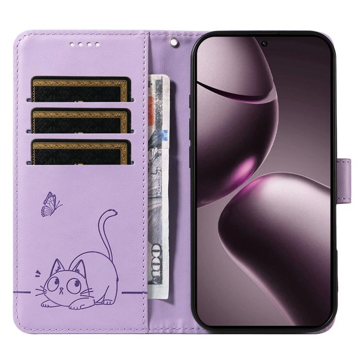 For Xiaomi 15T 5G Adorable Cat Embossed Pattern Flip Leather Phone Case