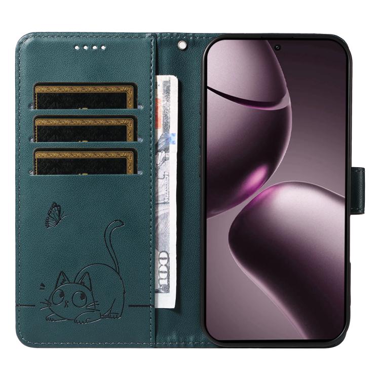 For Xiaomi 15T 5G Adorable Cat Embossed Pattern Flip Leather Phone Case