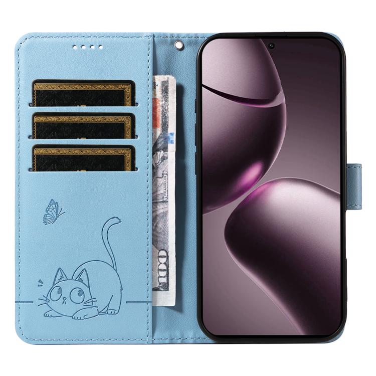 For Xiaomi 15T 5G Adorable Cat Embossed Pattern Flip Leather Phone Case