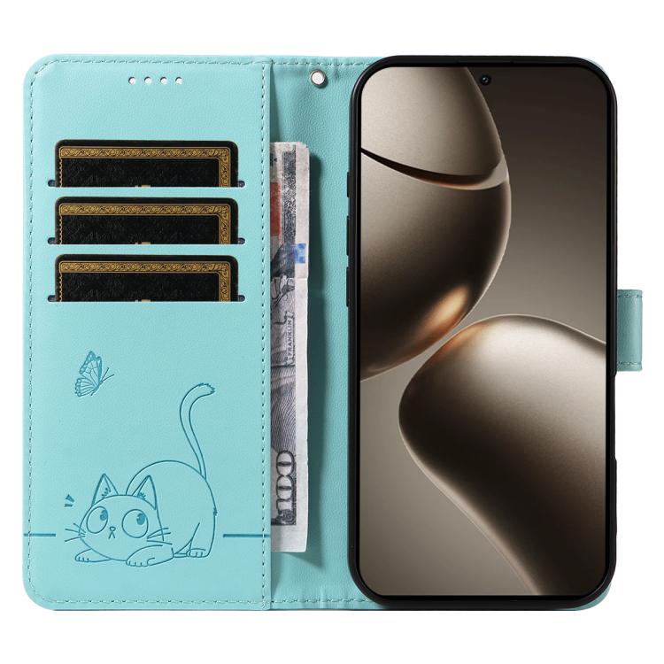 For Xiaomi 15T Pro 5G Adorable Cat Embossed Pattern Flip Leather Phone Case