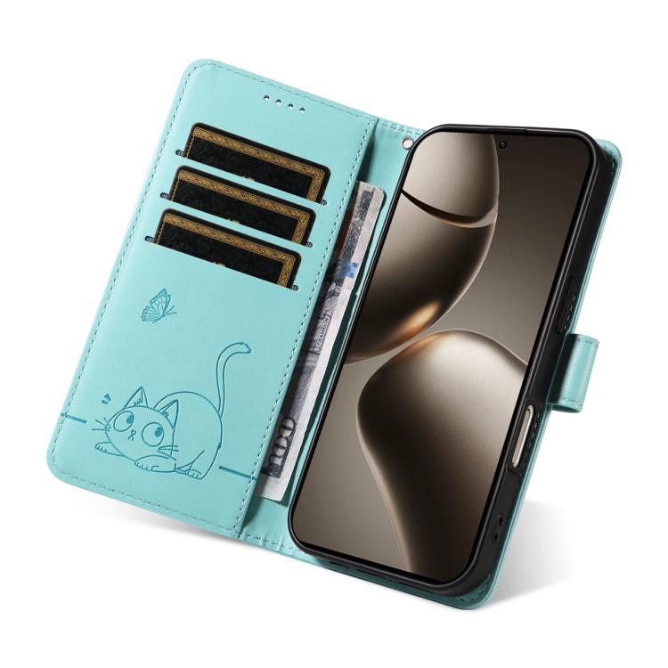 For Xiaomi 15T Pro 5G Adorable Cat Embossed Pattern Flip Leather Phone Case