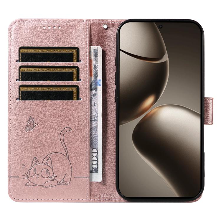 For Xiaomi 15T Pro 5G Adorable Cat Embossed Pattern Flip Leather Phone Case