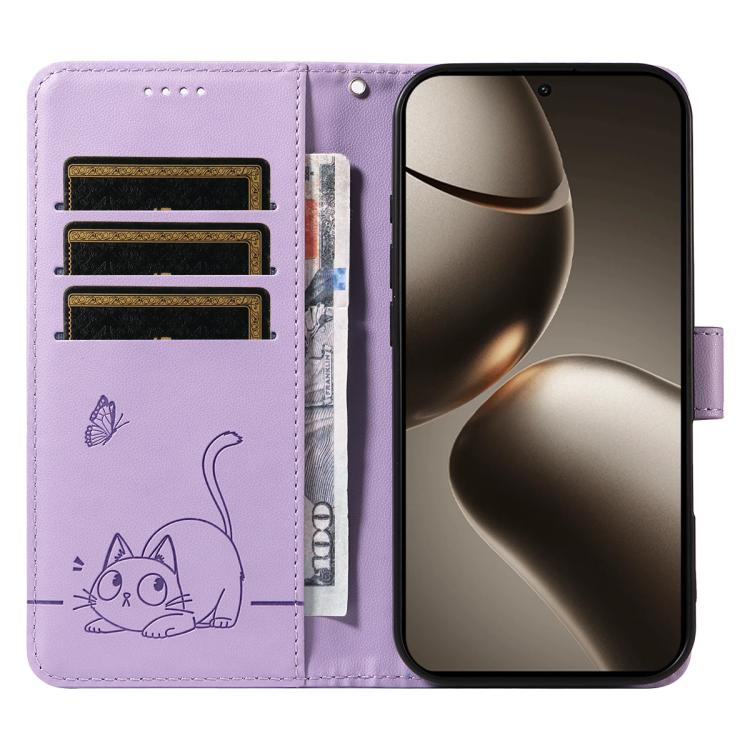 For Xiaomi 15T Pro 5G Adorable Cat Embossed Pattern Flip Leather Phone Case
