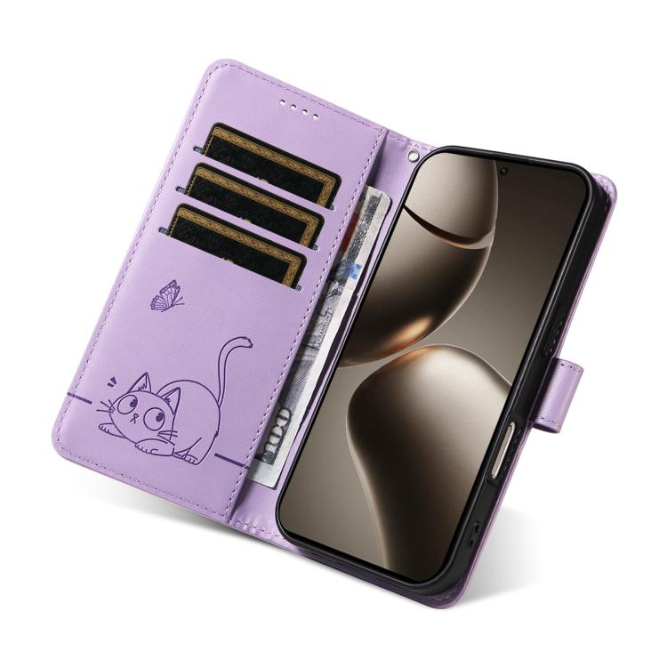For Xiaomi 15T Pro 5G Adorable Cat Embossed Pattern Flip Leather Phone Case