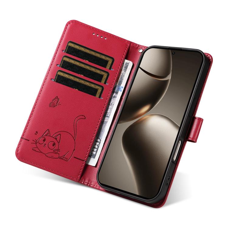 For Xiaomi 15T Pro 5G Adorable Cat Embossed Pattern Flip Leather Phone Case