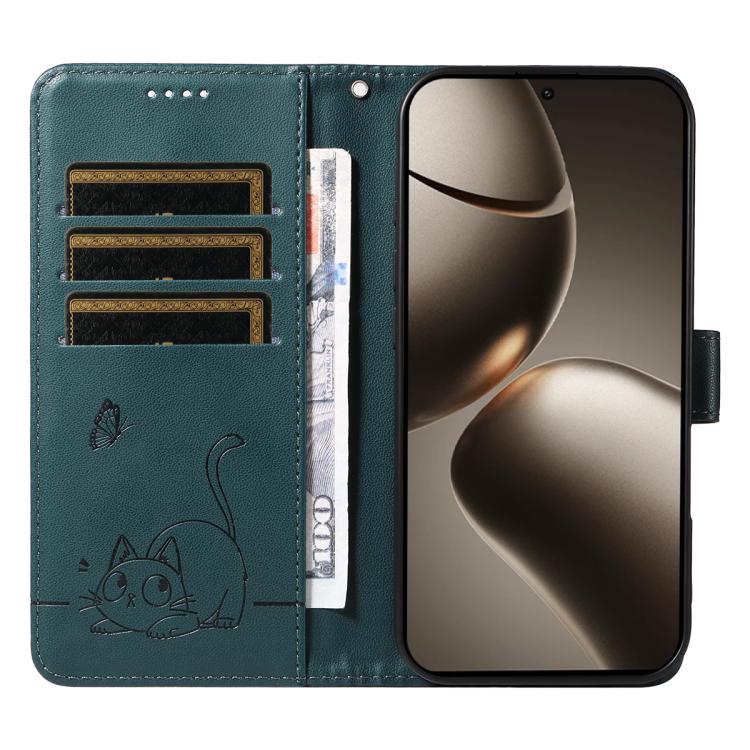 For Xiaomi 15T Pro 5G Adorable Cat Embossed Pattern Flip Leather Phone Case