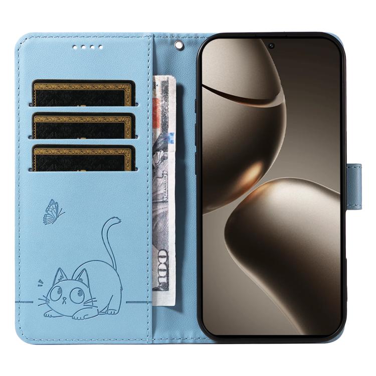 For Xiaomi 15T Pro 5G Adorable Cat Embossed Pattern Flip Leather Phone Case