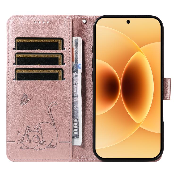 For Xiaomi 17 Adorable Cat Embossed Pattern Flip Leather Phone Case