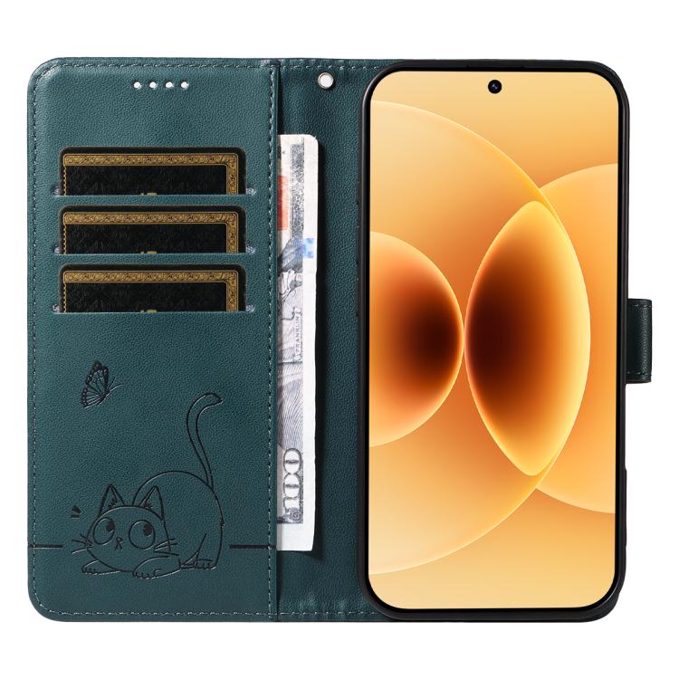 For Xiaomi 17 Adorable Cat Embossed Pattern Flip Leather Phone Case