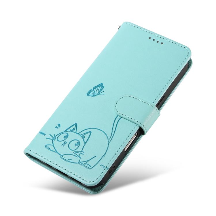 For Xiaomi 17 Pro Max Adorable Cat Embossed Pattern Flip Leather Phone Case