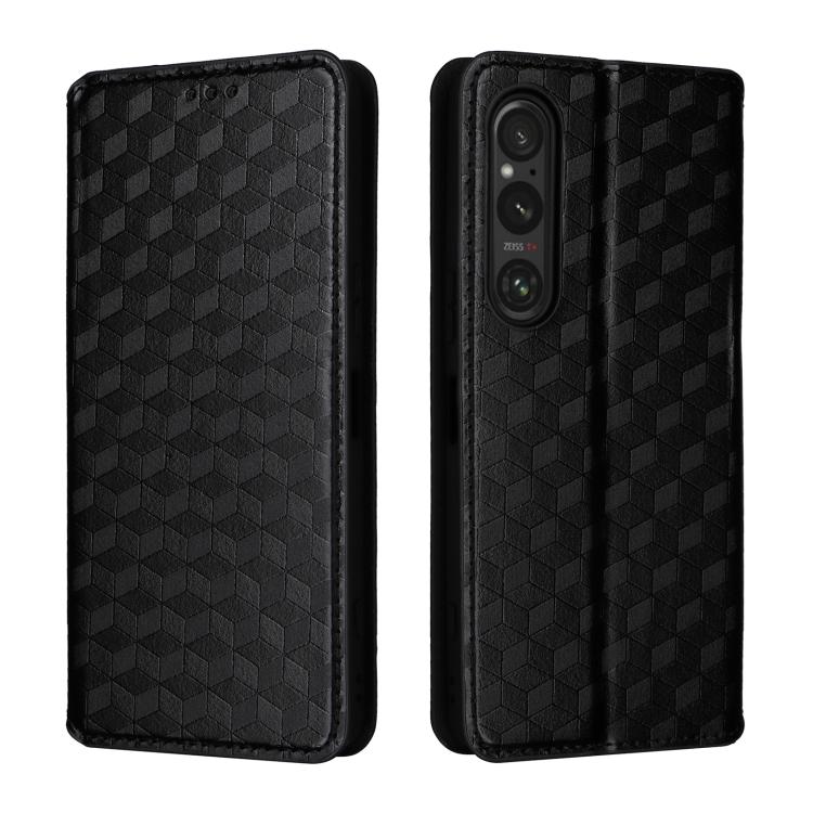 For Sony Xperia 1 VI Cubic Grid Texture Flip Leather Phone Case