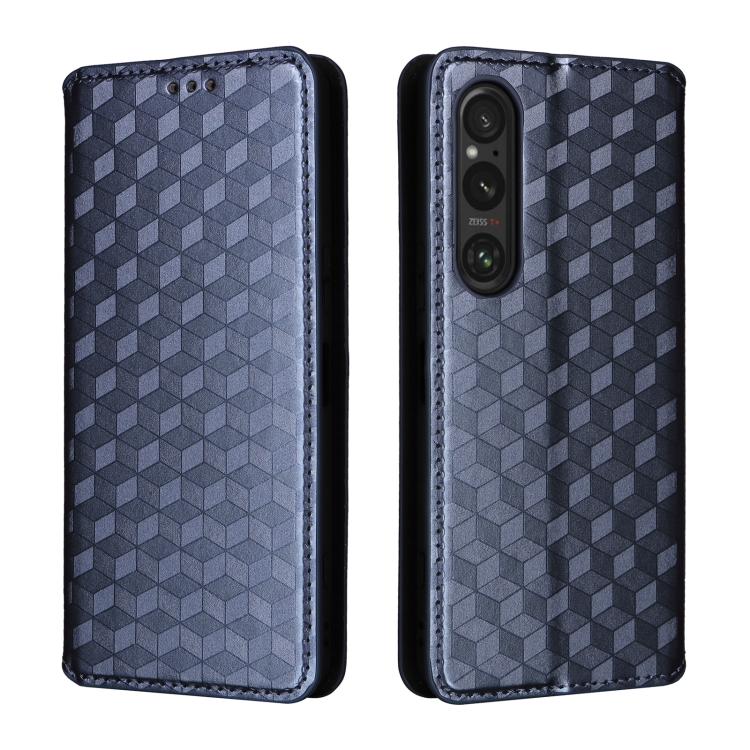 For Sony Xperia 1 VI Cubic Grid Texture Flip Leather Phone Case
