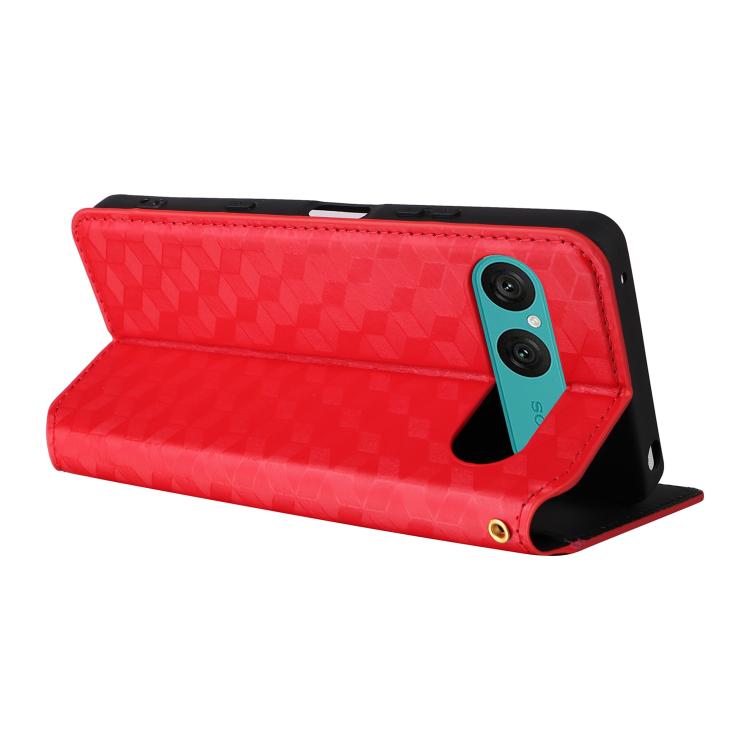 For Sony Xperia 10 VII Cubic Grid Texture Flip Leather Phone Case