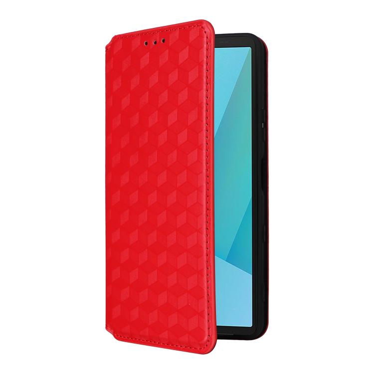 For Sony Xperia 10 VII Cubic Grid Texture Flip Leather Phone Case