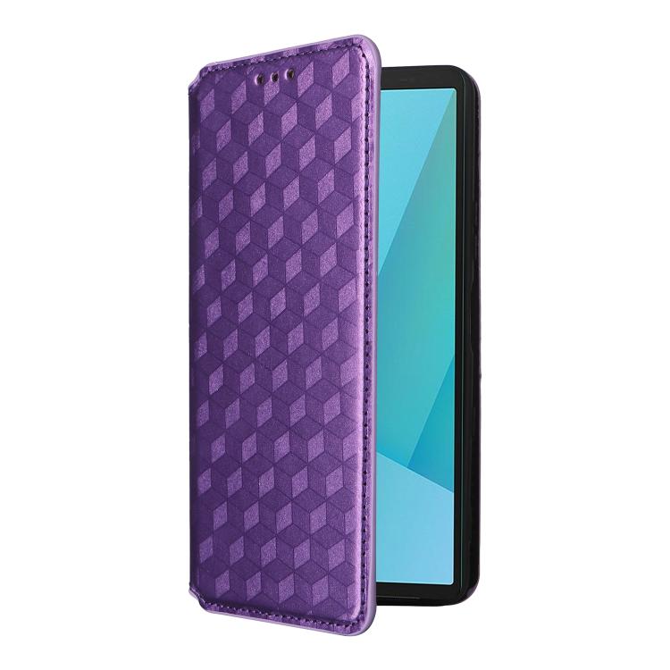 For Sony Xperia 10 VII Cubic Grid Texture Flip Leather Phone Case