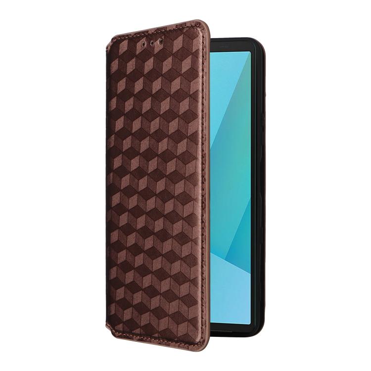 For Sony Xperia 10 VII Cubic Grid Texture Flip Leather Phone Case
