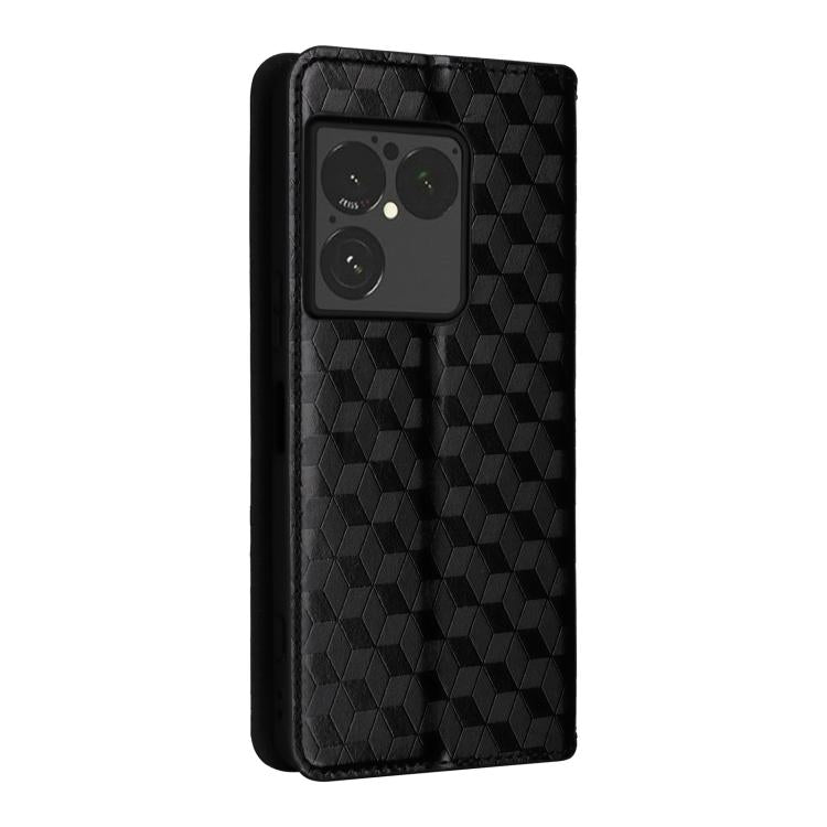 For Sony Xperia 1 VIII Cubic Grid Texture Flip Leather Phone Case