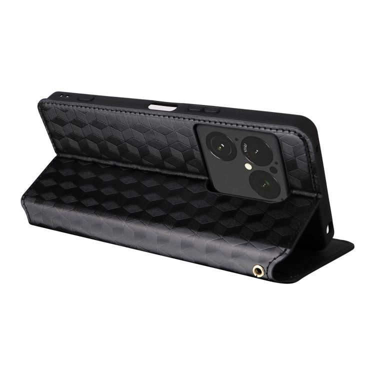 For Sony Xperia 1 VIII Cubic Grid Texture Flip Leather Phone Case
