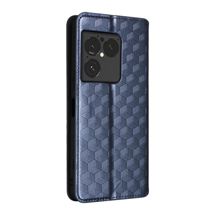 For Sony Xperia 1 VIII Cubic Grid Texture Flip Leather Phone Case