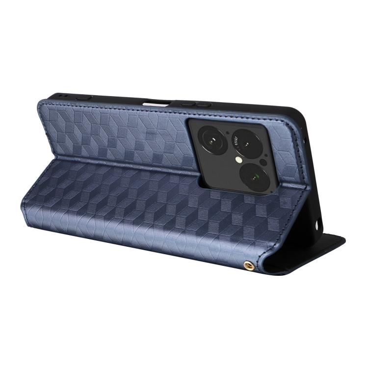 For Sony Xperia 1 VIII Cubic Grid Texture Flip Leather Phone Case
