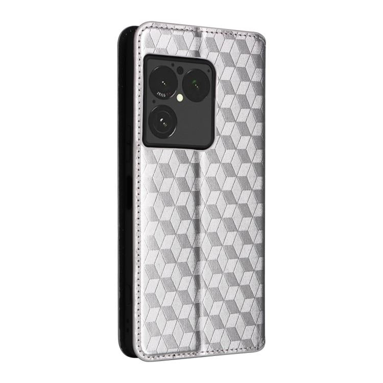 For Sony Xperia 1 VIII Cubic Grid Texture Flip Leather Phone Case