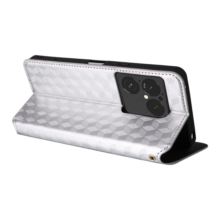 For Sony Xperia 1 VIII Cubic Grid Texture Flip Leather Phone Case