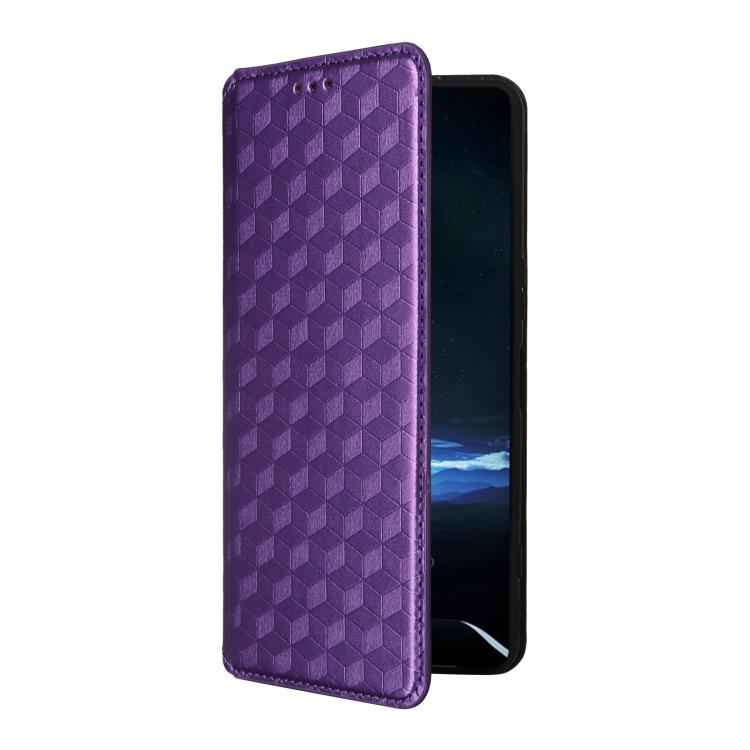 For Sony Xperia 1 VIII Cubic Grid Texture Flip Leather Phone Case