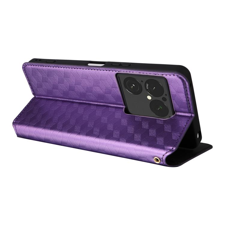 For Sony Xperia 1 VIII Cubic Grid Texture Flip Leather Phone Case