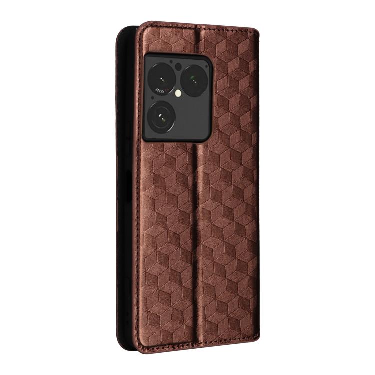 For Sony Xperia 1 VIII Cubic Grid Texture Flip Leather Phone Case