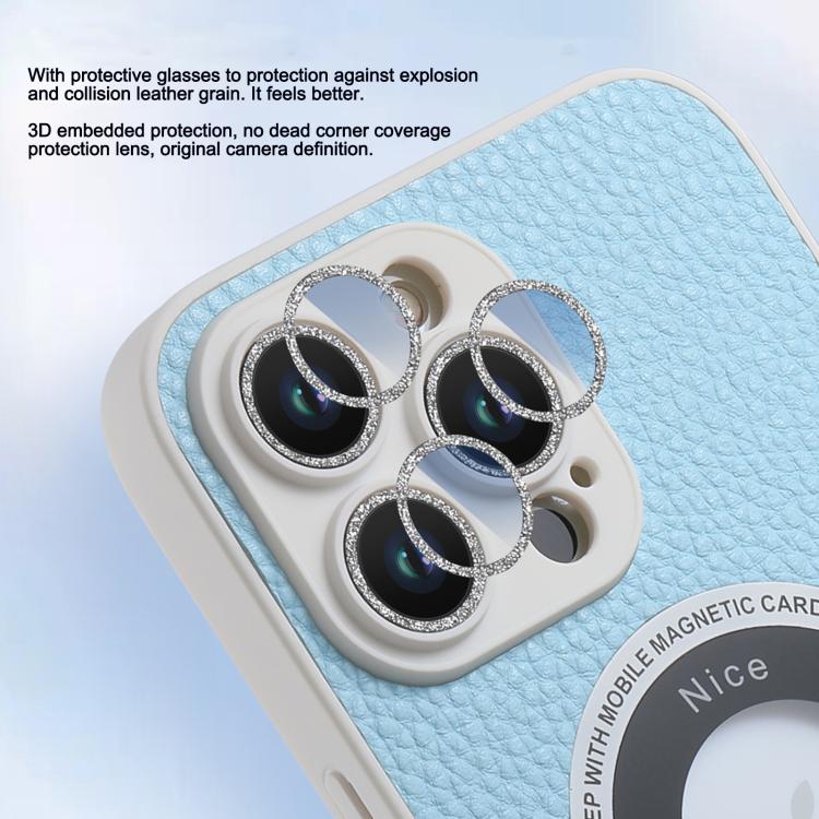 For iPhone 15 Plus Glitter Lens MagSafe Magnetic Phone Case