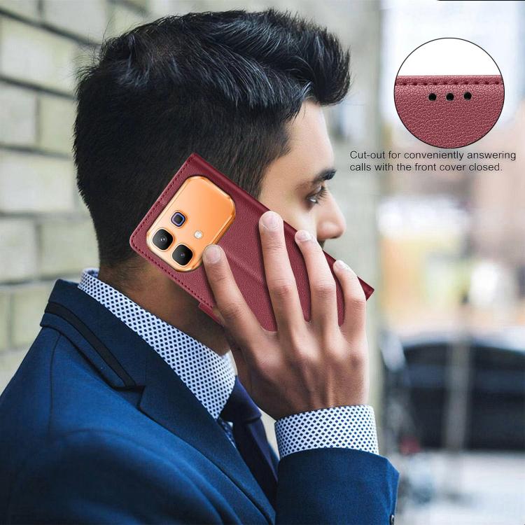 For Infinix Note 60 5G/60 Pro 5G Litchi Texture RFID Anti-theft Leather Phone Case