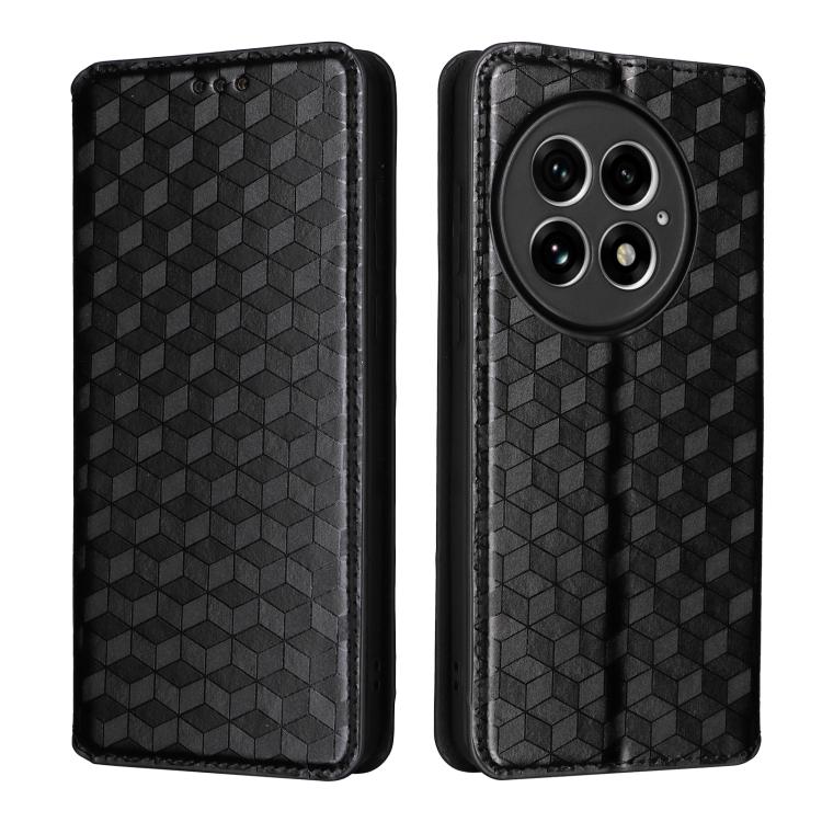 For OnePlus 13 Cubic Grid Texture Flip Leather Phone Case