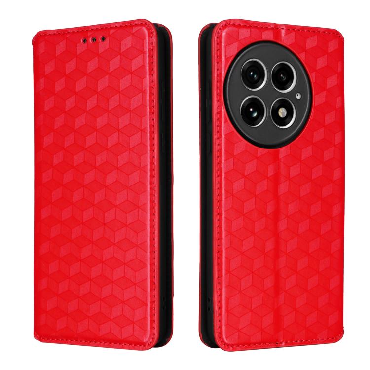 For OnePlus 13 Cubic Grid Texture Flip Leather Phone Case