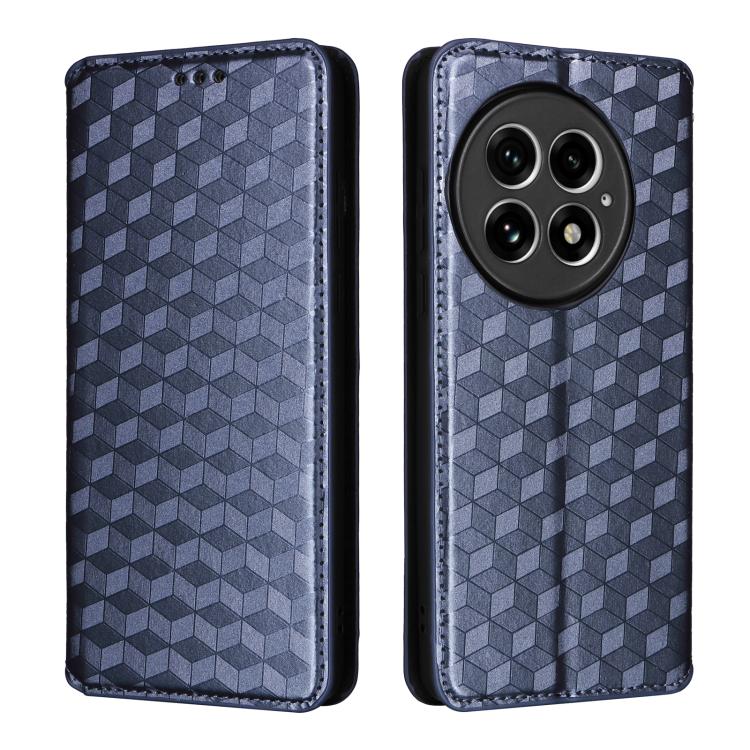 For OnePlus 13 Cubic Grid Texture Flip Leather Phone Case