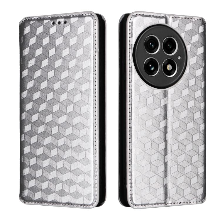For OnePlus 13 Cubic Grid Texture Flip Leather Phone Case