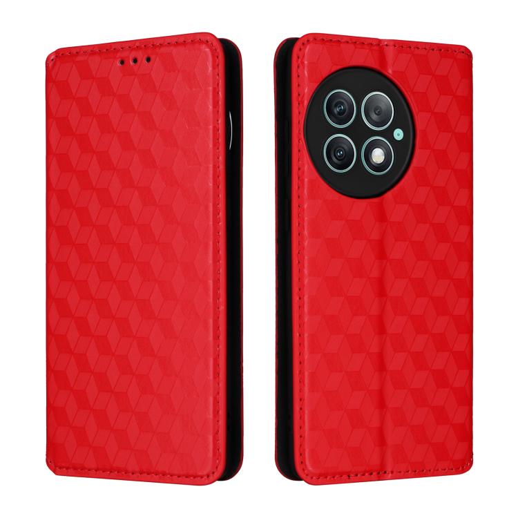 For OnePlus Ace 2 Pro Cubic Grid Texture Flip Leather Phone Case