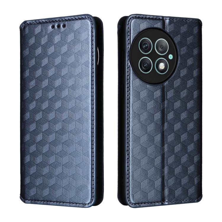 For OnePlus Ace 2 Pro Cubic Grid Texture Flip Leather Phone Case