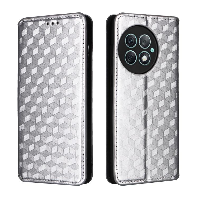 For OnePlus Ace 2 Pro Cubic Grid Texture Flip Leather Phone Case
