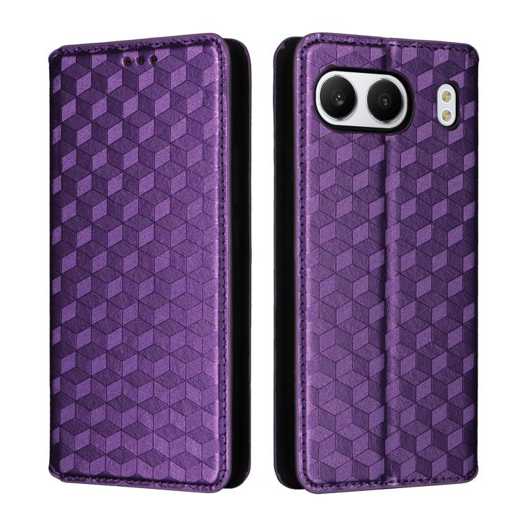 For OnePlus Nord 4 Cubic Grid Texture Flip Leather Phone Case